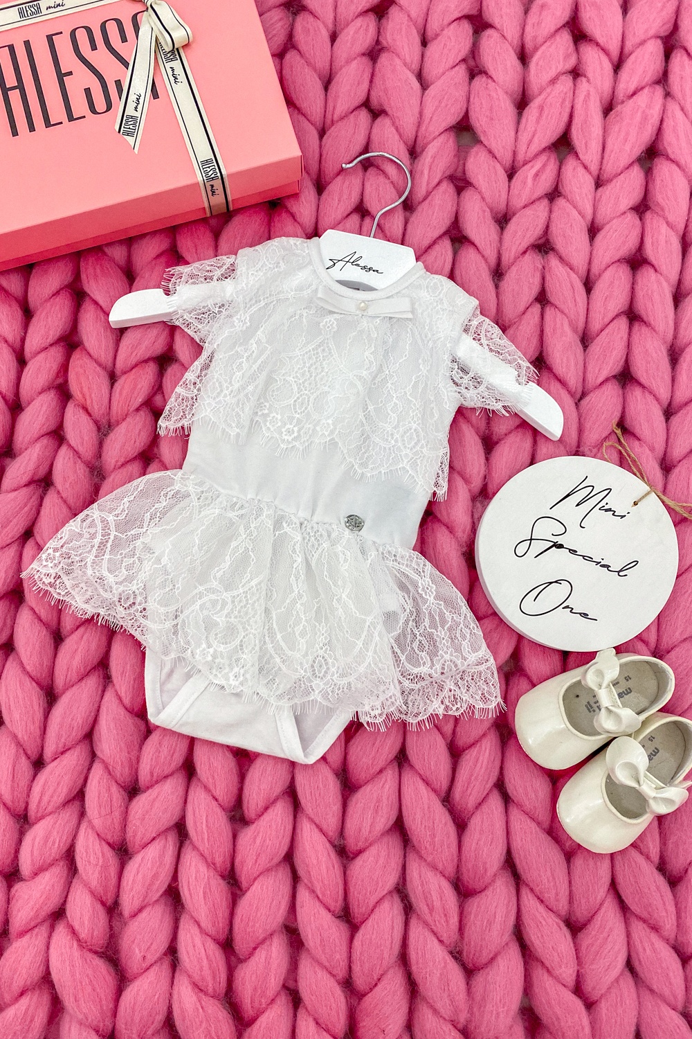 Alessa mini Rochie din dantelă albă - Imagine 7