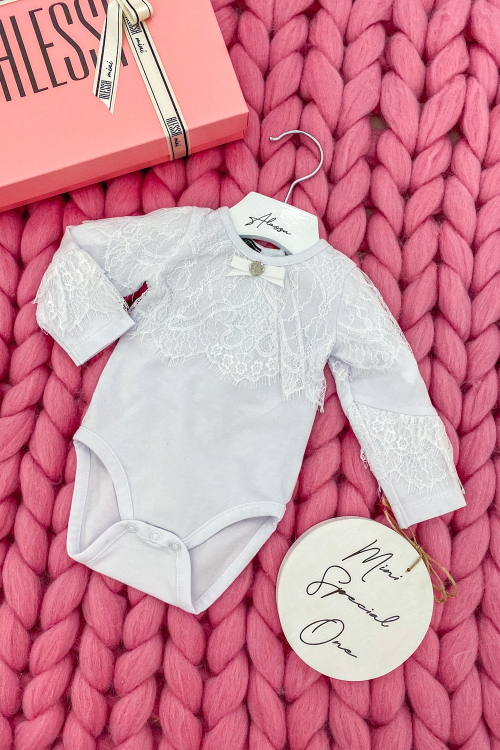 Alessa mini Body cu dantelă - alb - Imagine 10