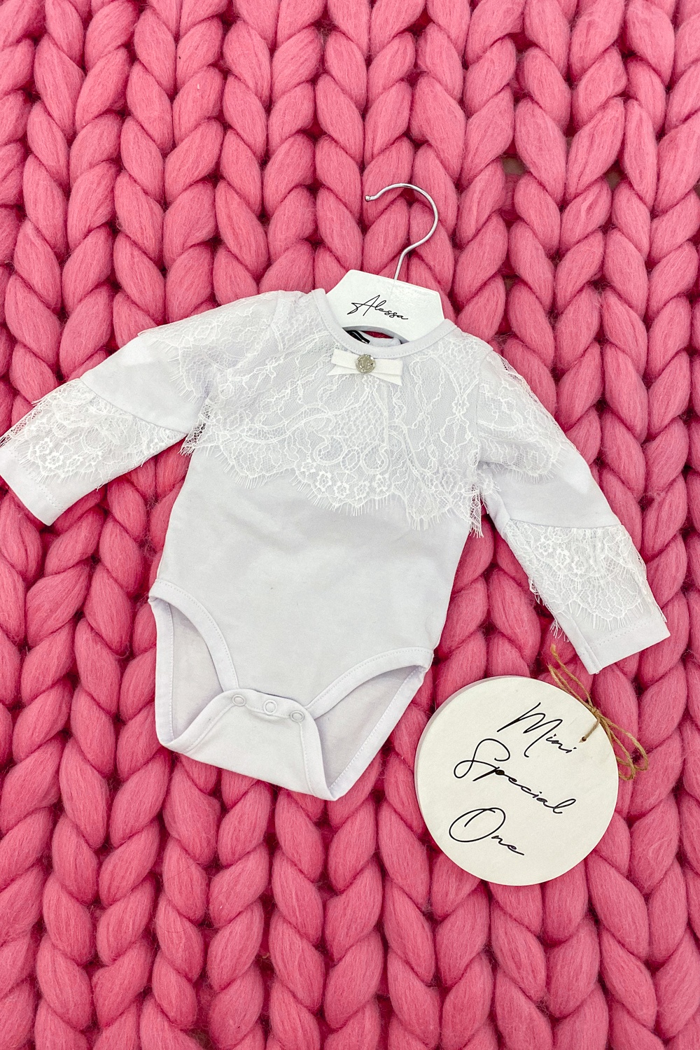 Alessa mini Body cu dantelă - alb - Imagine 8