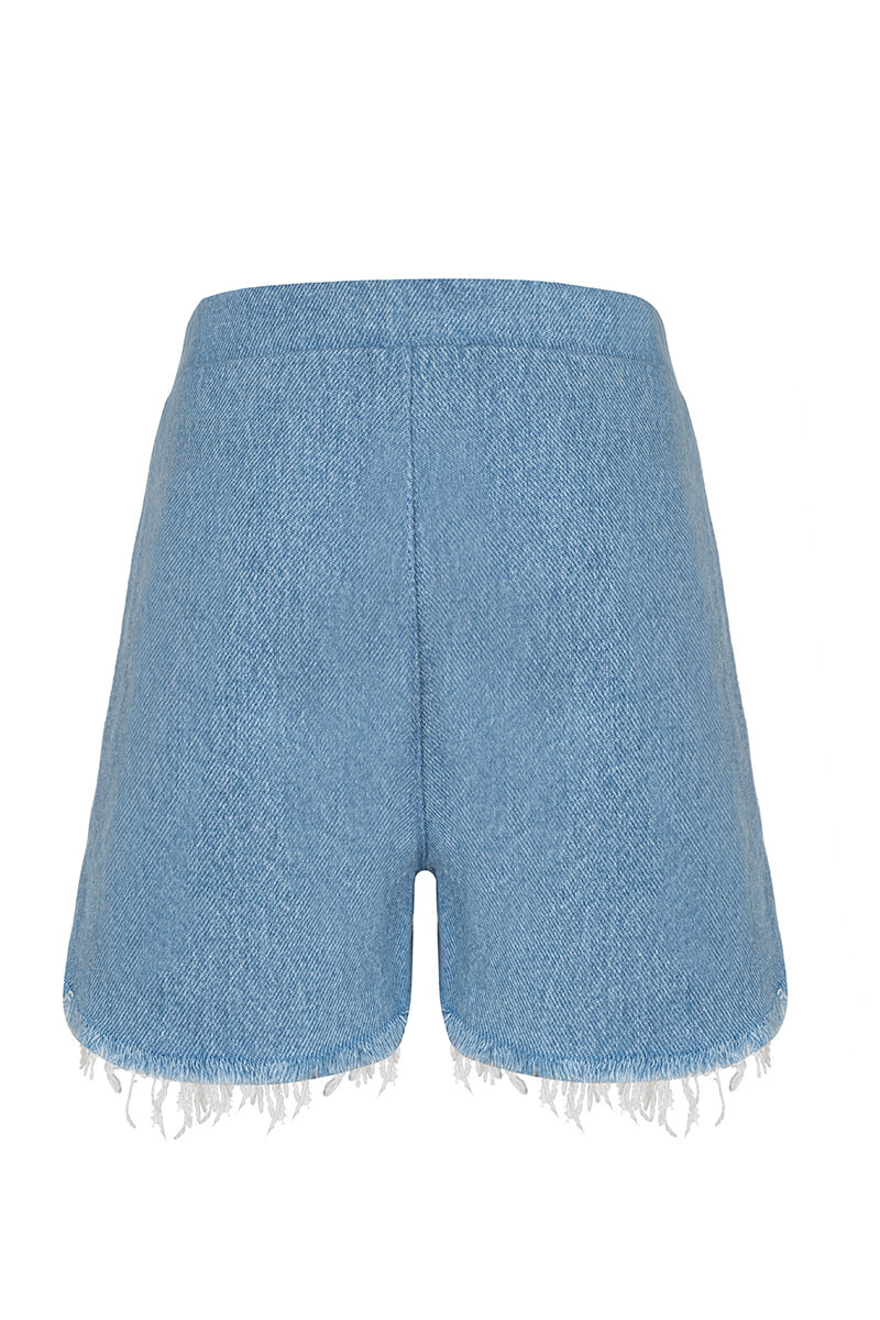 Afternoon Walk Mini Pantaloni scurți din denim - Albastru - Imagine 11