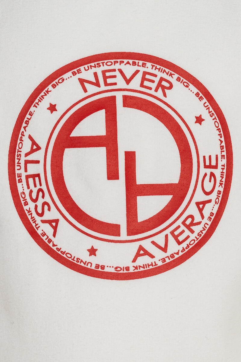 Alessa Red logo mini t-shirt - ecru - Imagine 10