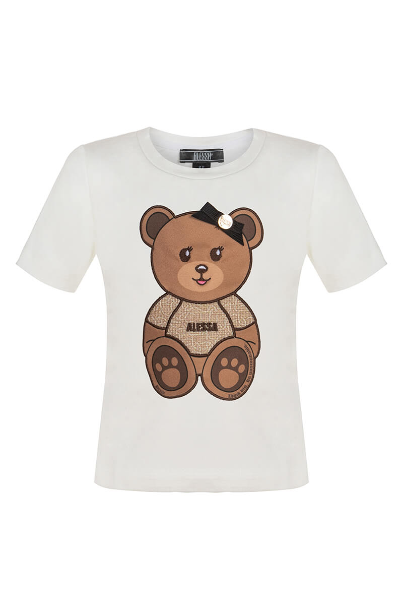Alessa Bear Mini T-Shirt - Ecru - Imagine 12