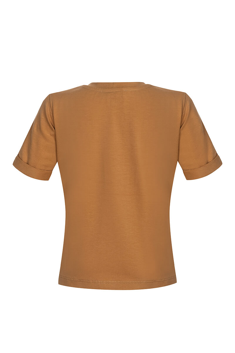 Bear Hug Mini T-Shirt din Bumbac - Mocha - Imagine 15