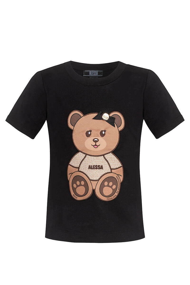 Alessa Bear Mini T-Shirt - Negru - Imagine 10