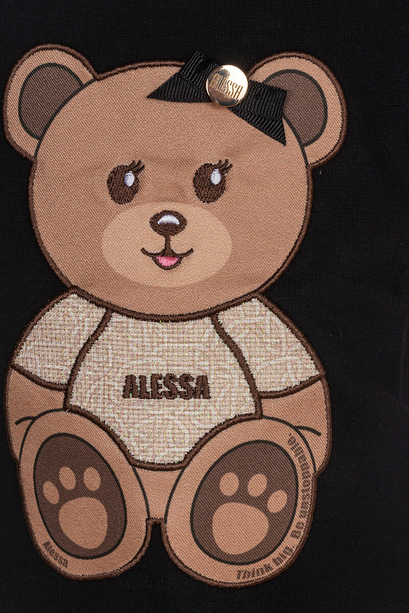Alessa Bear Mini T-Shirt - Negru - Imagine 11