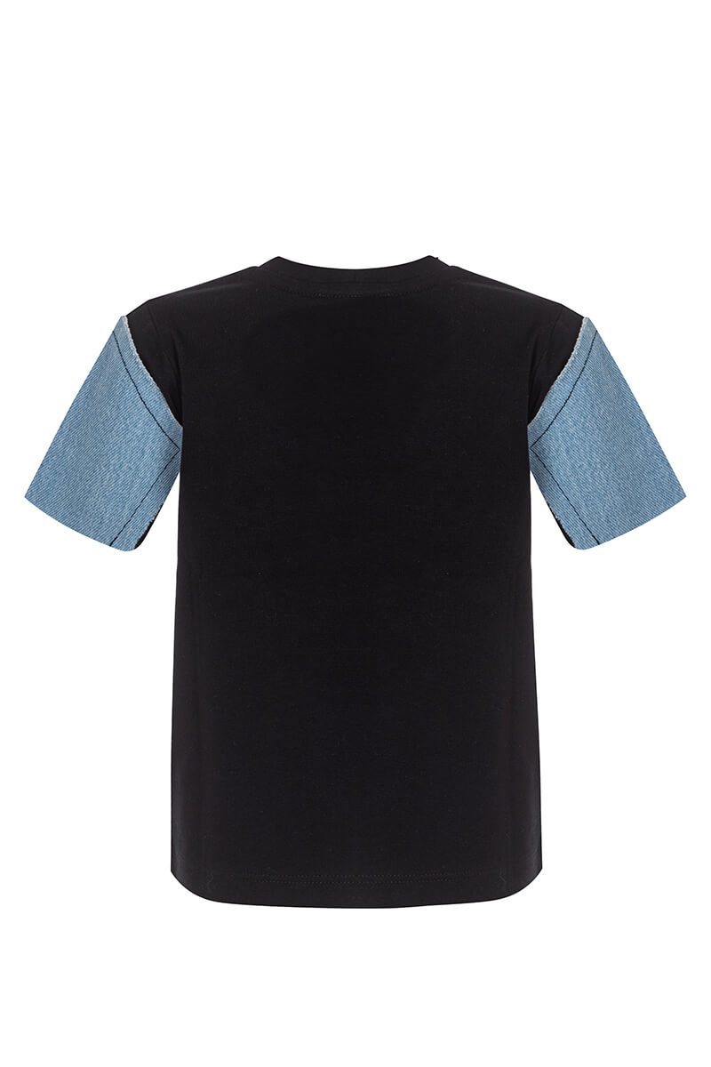 Alessa Mini Denim T-Shirt - Negru - Imagine 11