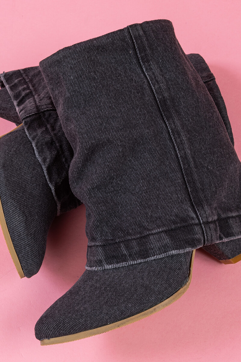 Strut Perfection Ghete - Black Denim - Imagine 7