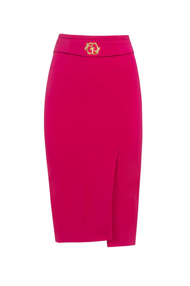 Office Star Fustă cu Centură Încorporată - Fuchsia - Imagine 15