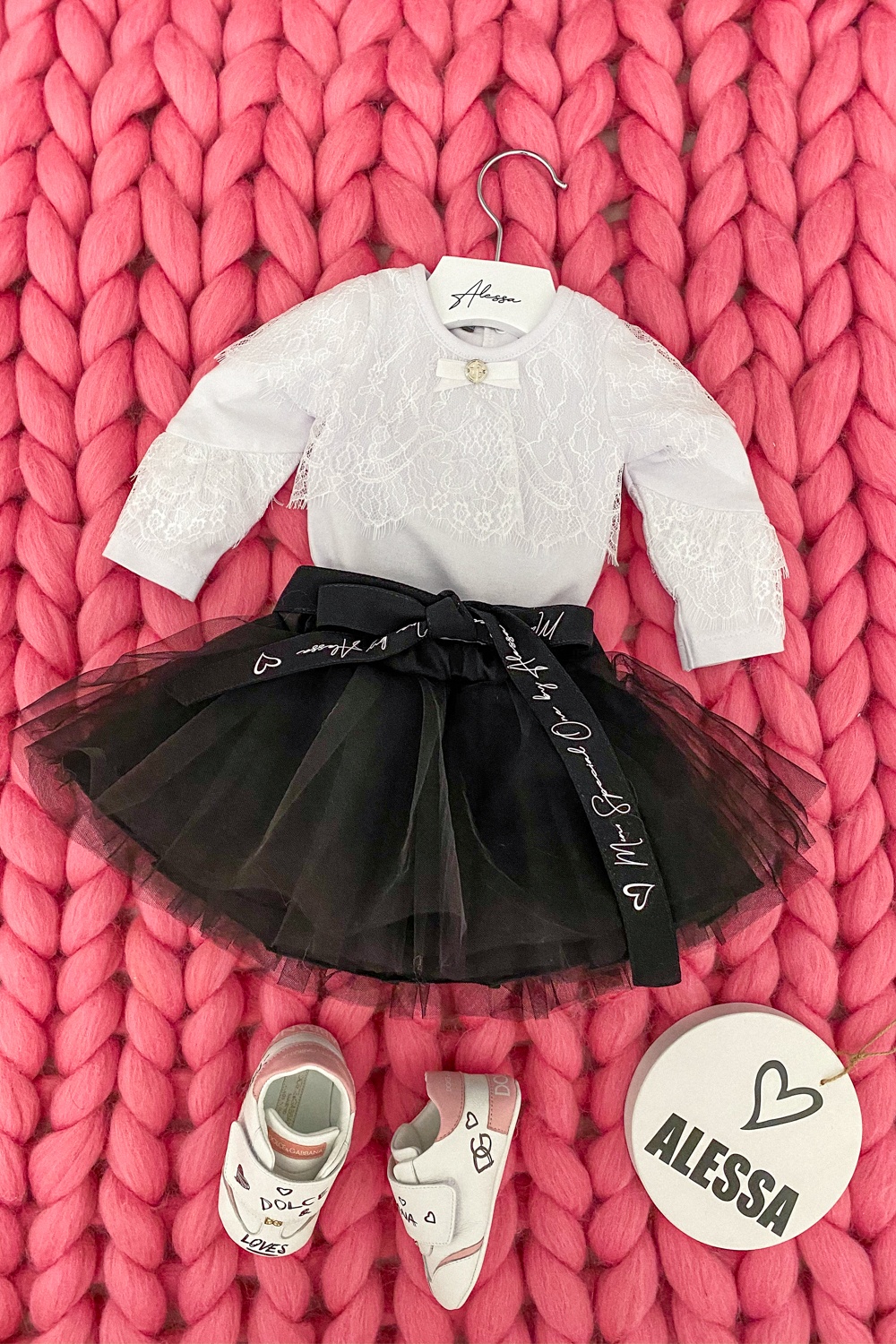 Alessa mini Body cu dantelă - alb - Imagine 9