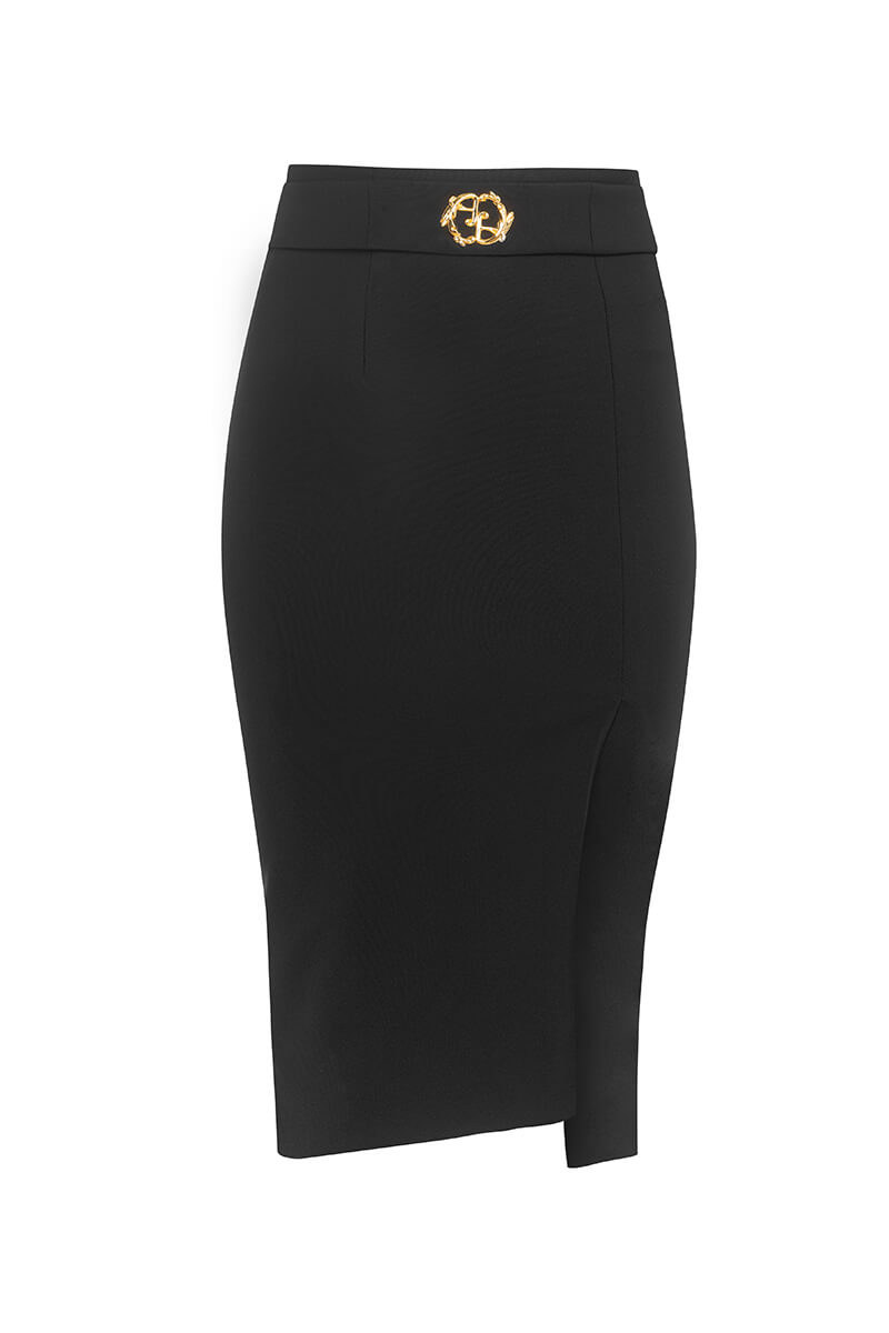 Office Star Fustă cu Centură Incorporată - Black - Imagine 18