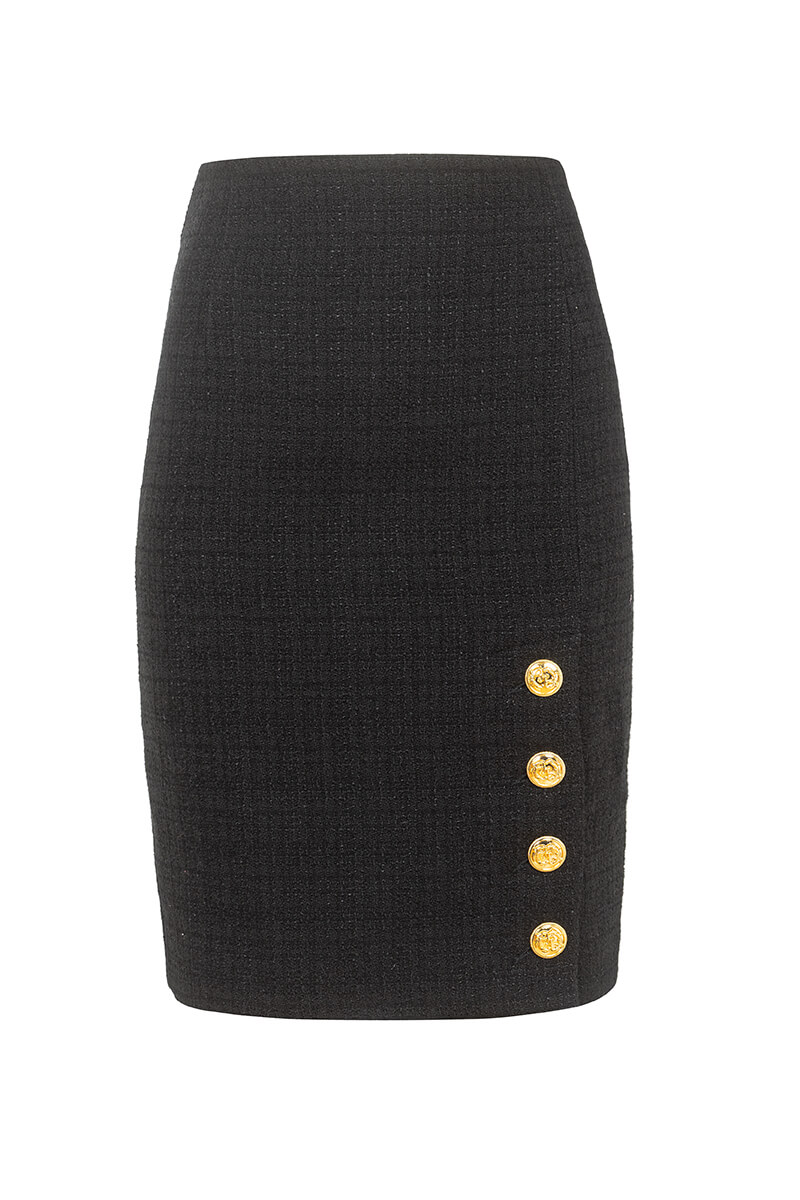 Classy Catalyst Fustă din Bouclé - Black - Imagine 36