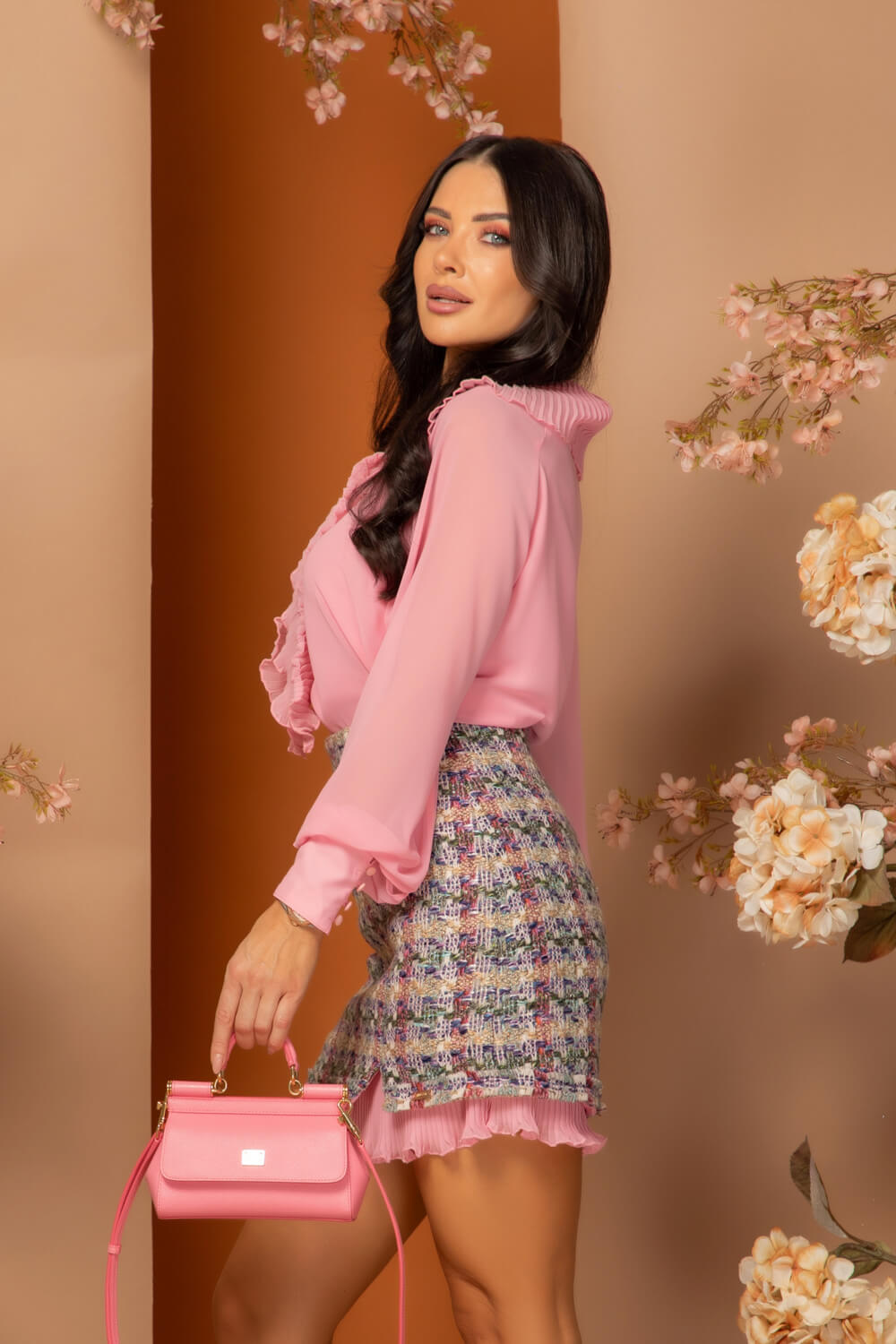 Parisian Perfection Bluza Din Șifon - Pink - Imagine 11