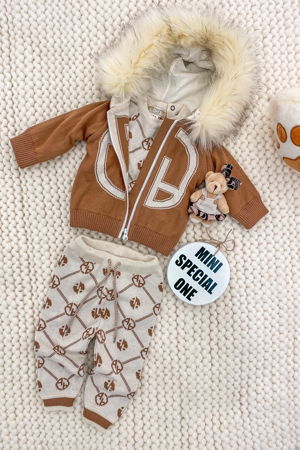 Alessa mini Religion pantaloni din tricot - crem - Imagine 11