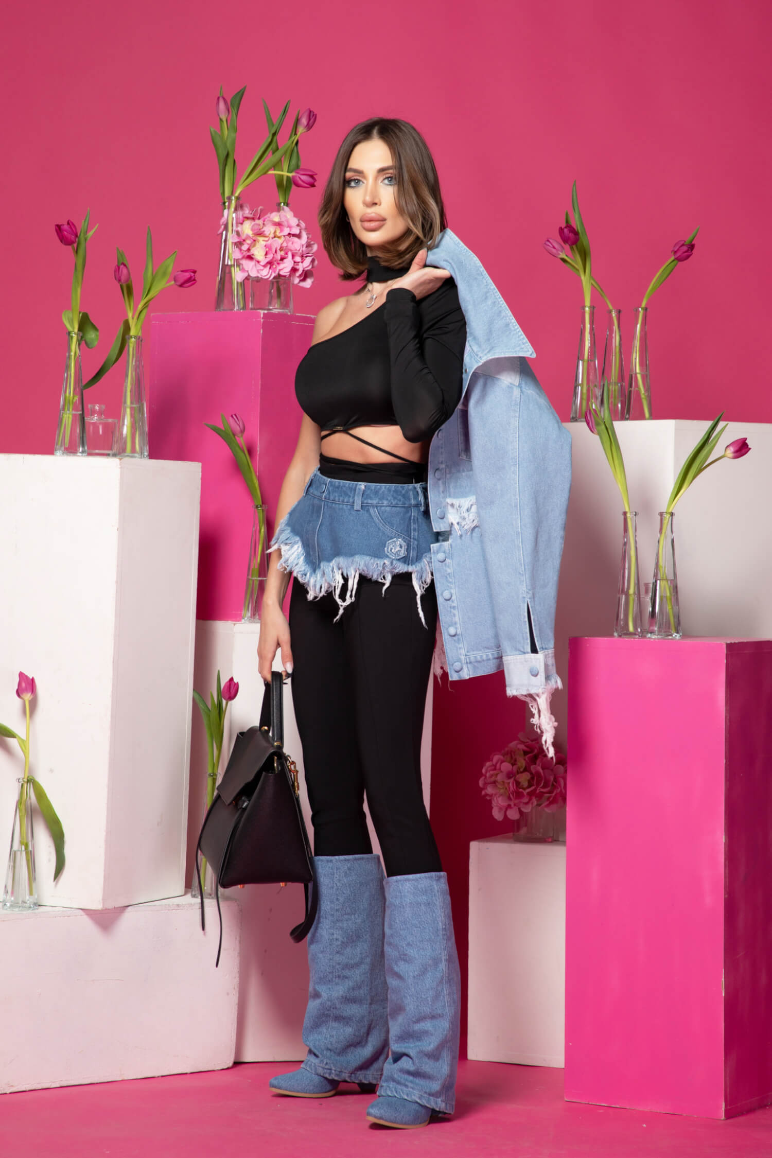 Fierce Femininity Accesoriu Din Denim - Denim Blue - Imagine 23