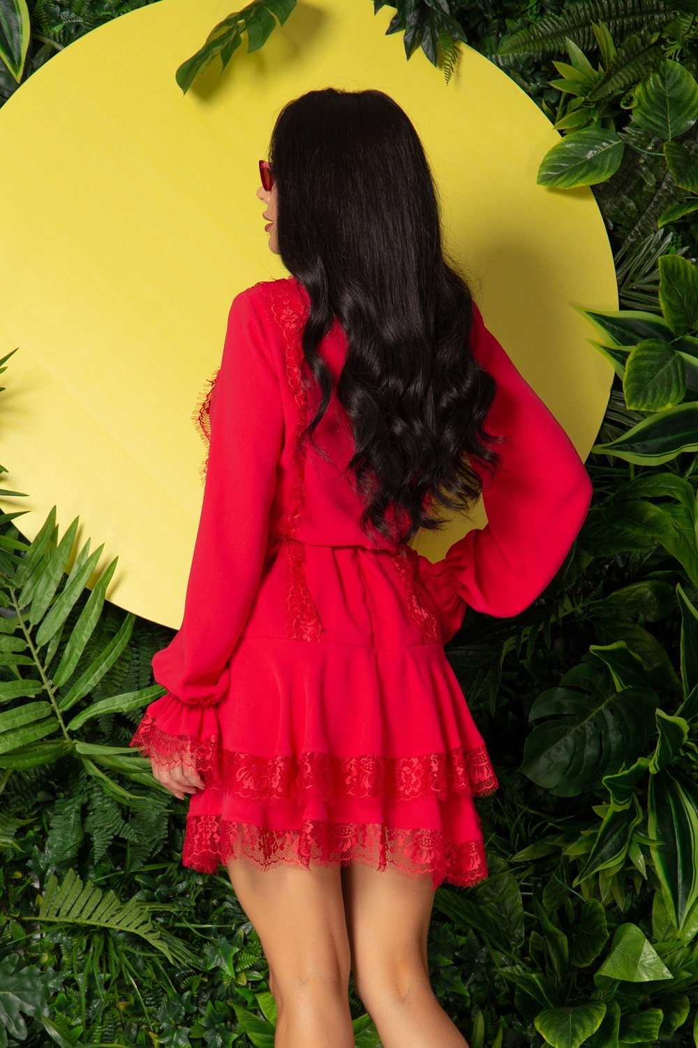 Mind Over Matter Rochie cu volane - Red Lace - Imagine 7