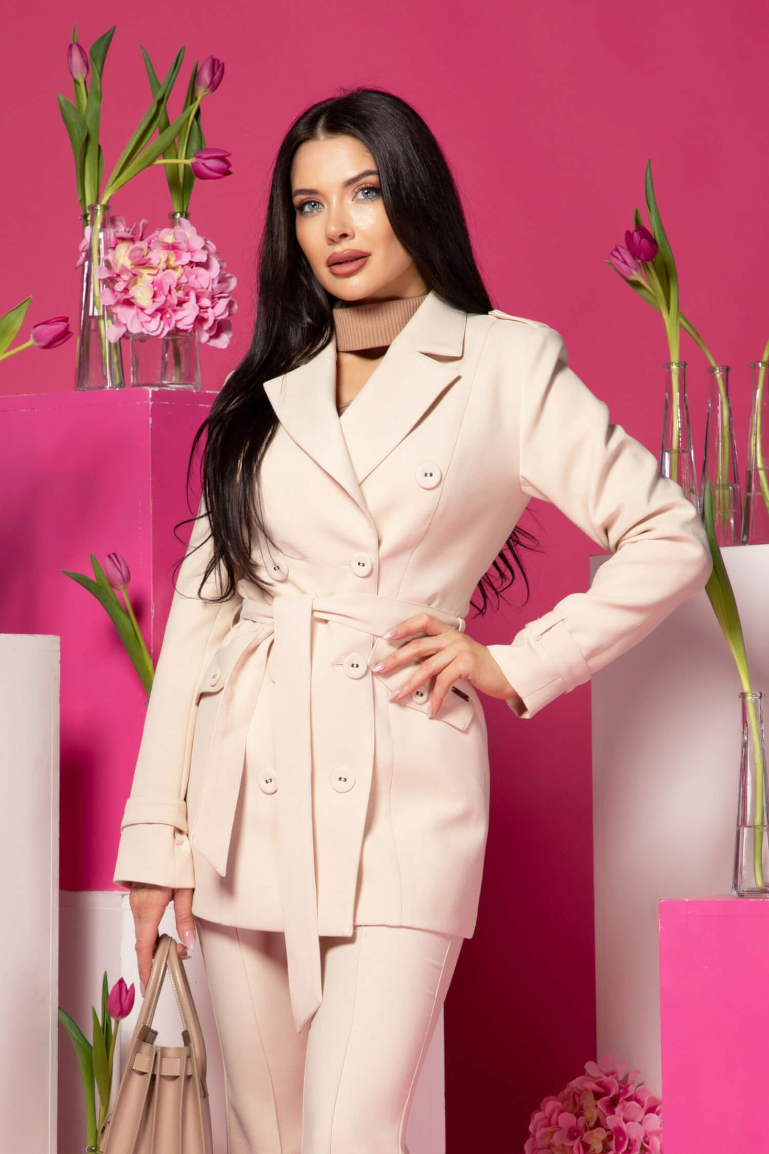 Whispered Elegance Trenč - Soft Beige - Imagine 20
