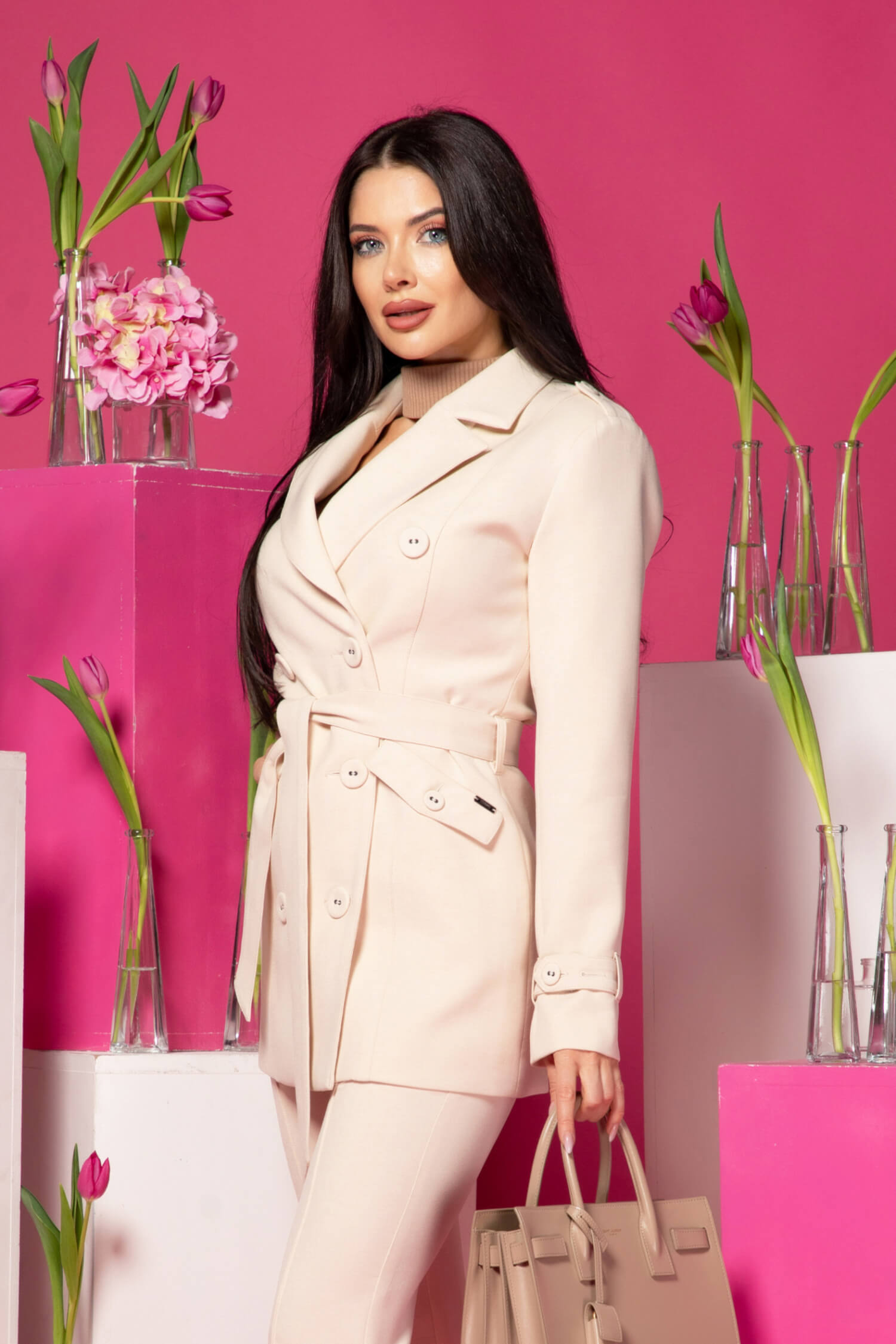 Whispered Elegance Trenč - Soft Beige - Imagine 18