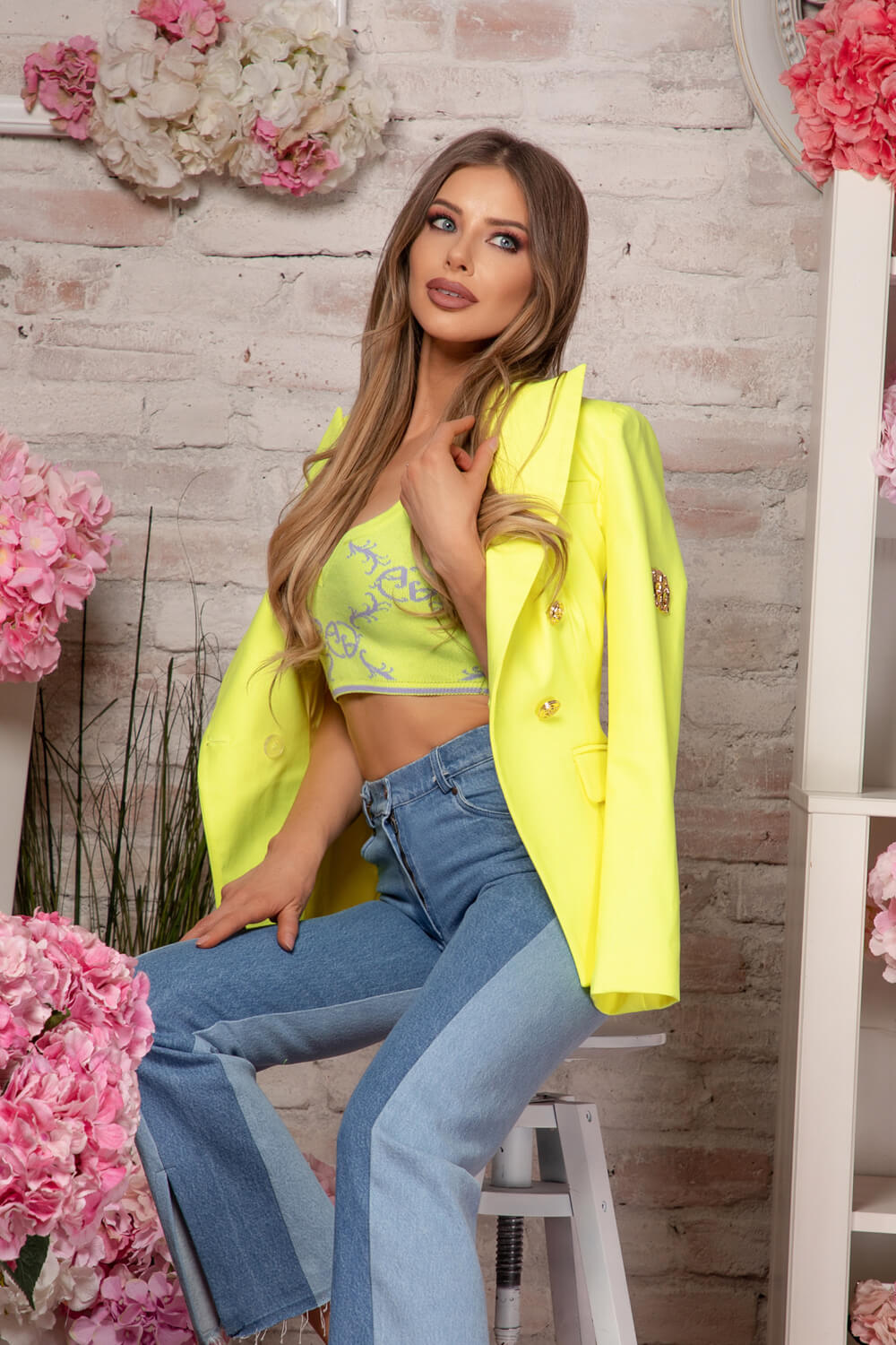 Blazer Make It Yours - Galben neon - Imagine 20