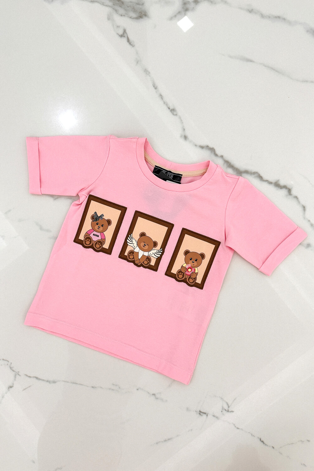 Bear Hug Mini T-Shirt din Bumbac - Roz - Imagine 16