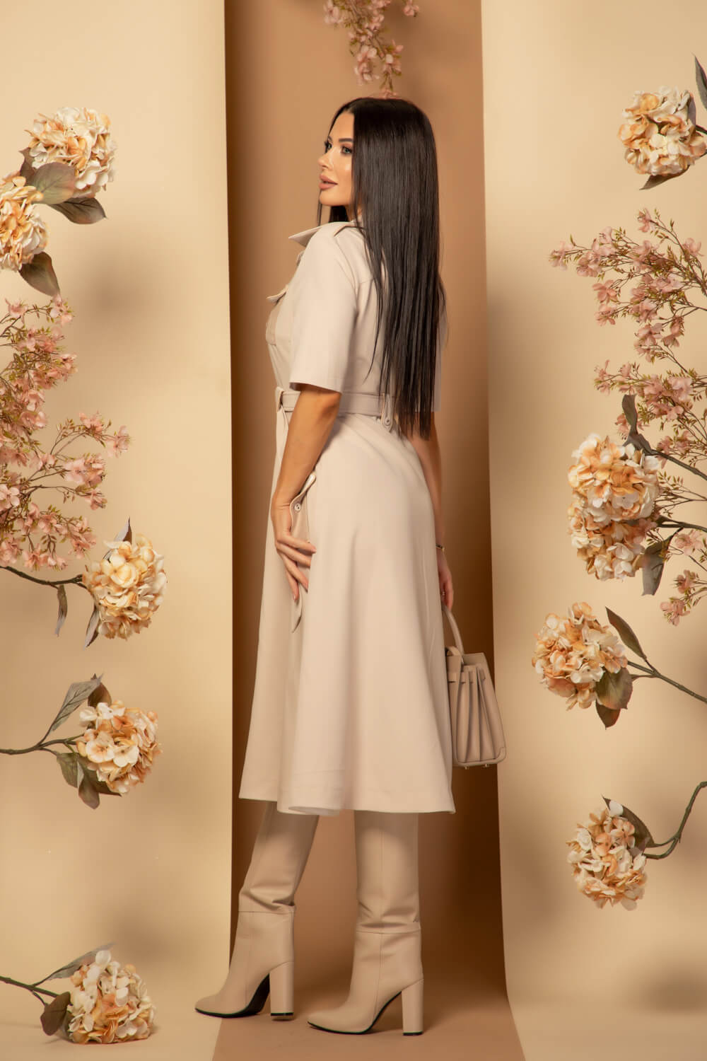 Elevated Essentials Rochie-trench - Soft Beige - Imagine 16