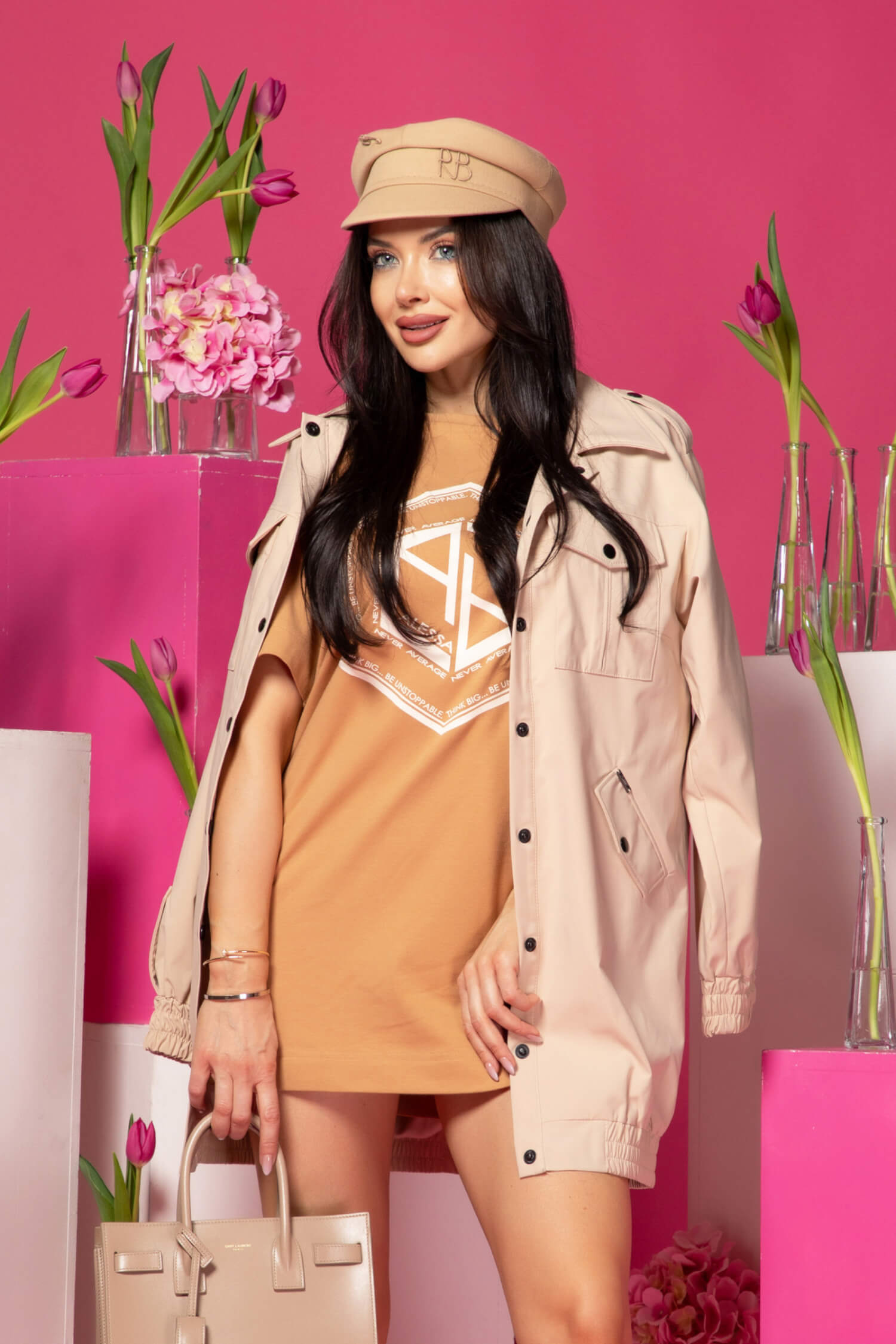 Serene Drift Jachetă Bomber - Soft Beige - Imagine 13