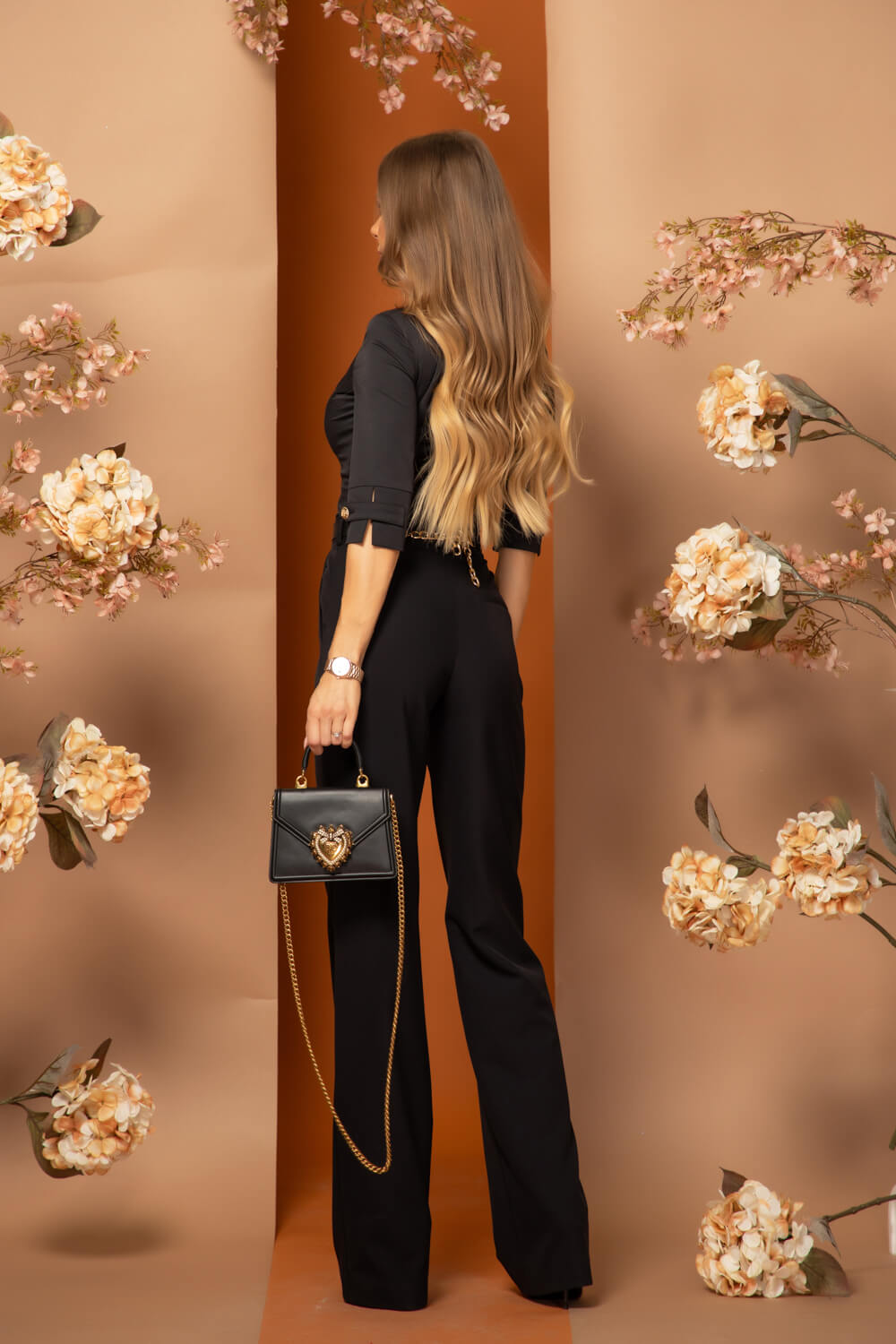 Sleek Silhouette Salopetă - Black - Imagine 9