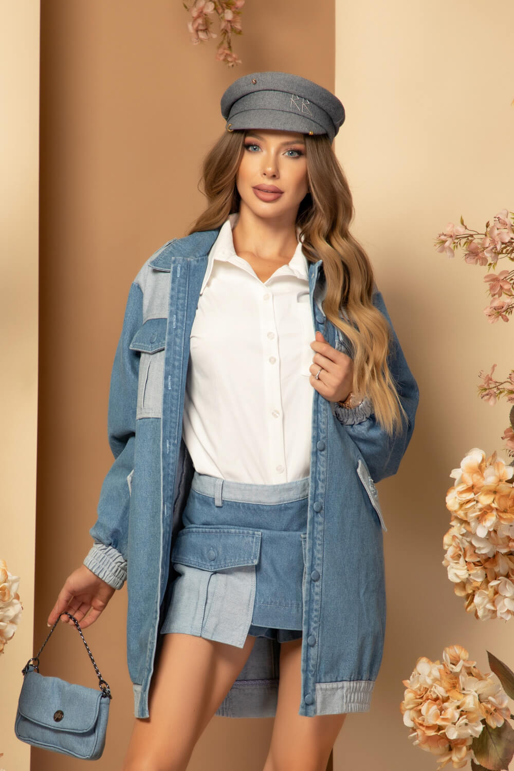 Serene Drift Jachetă Bomber din Denim - Imagine 24