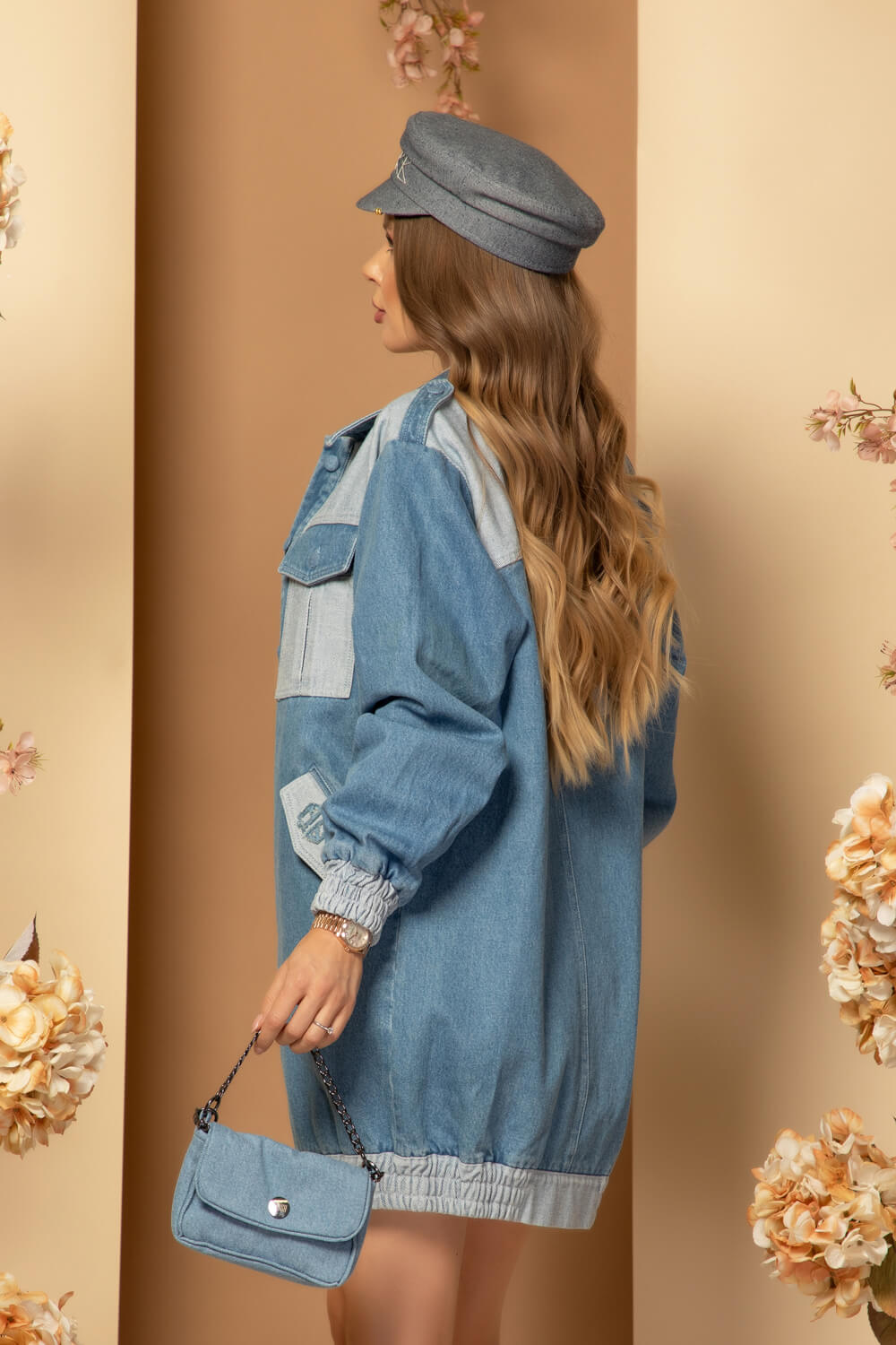 Serene Drift Jachetă Bomber din Denim - Imagine 40