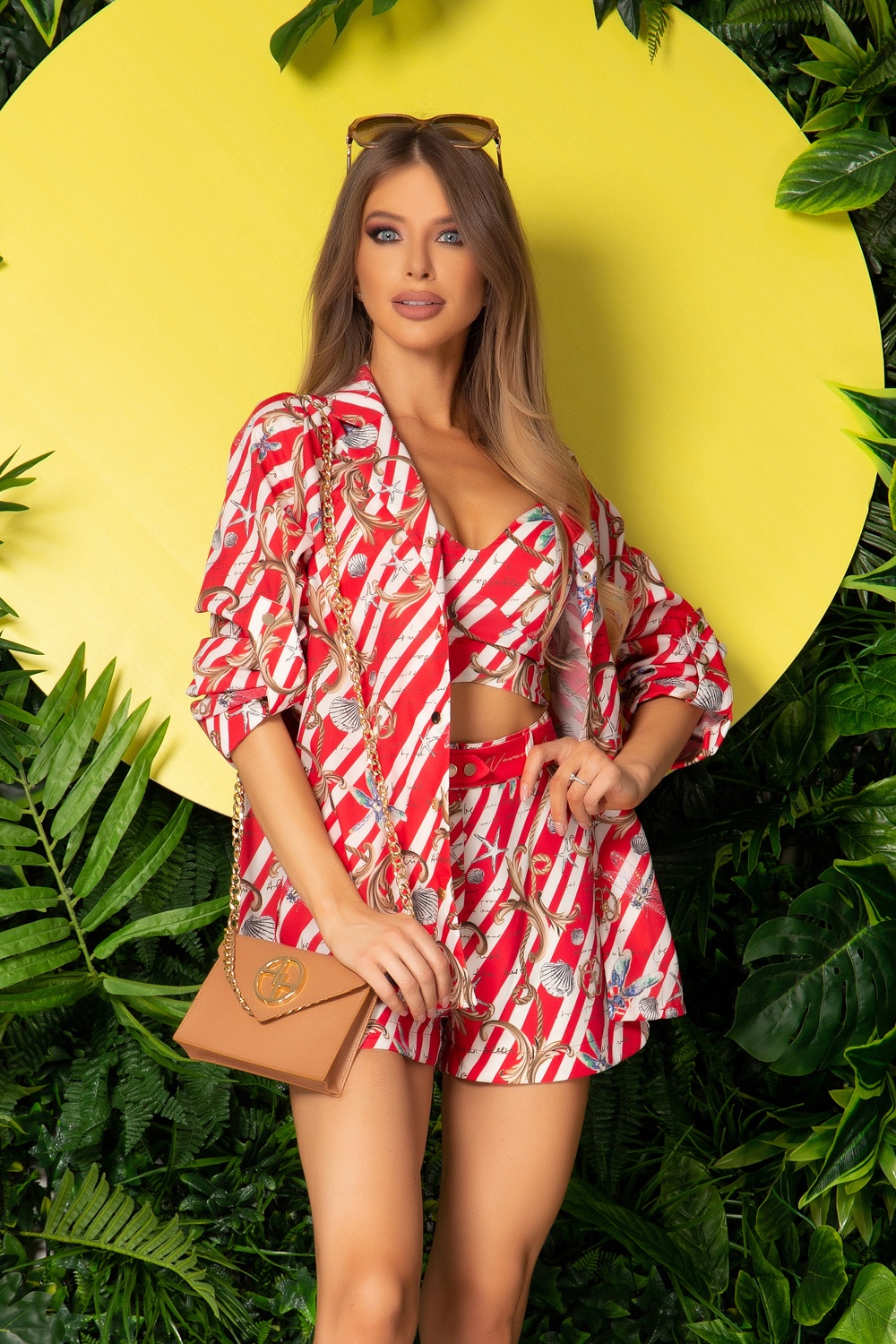 Till Afterglow Crop-top - Red print - Imagine 16