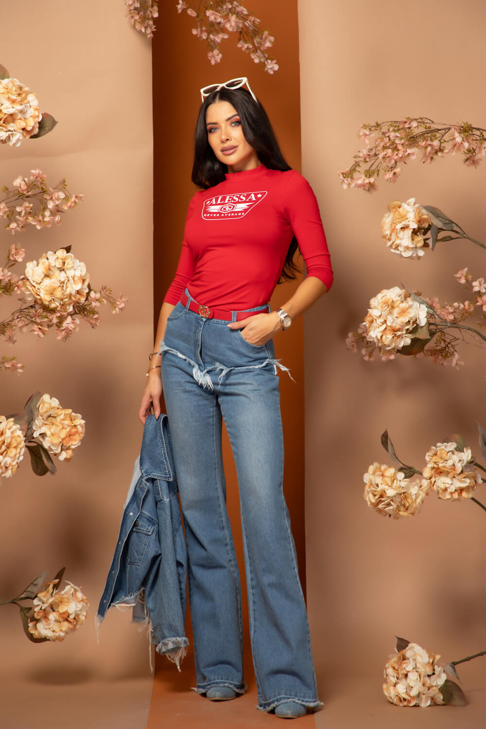 Bluza Stylish Everyday cu mânecă 3/4 - Red - Imagine 9
