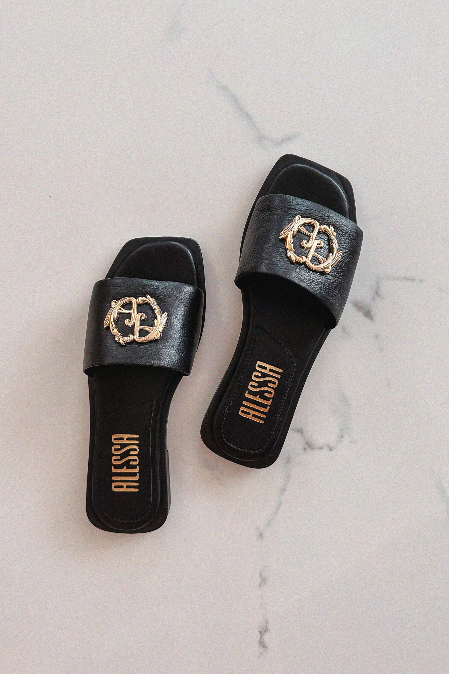 Șlapi Rococo Logo - Black/Gold - Imagine 14