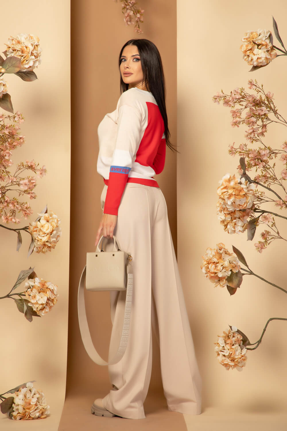 Pantaloni Oversized Nonchalance - Soft Beige - Imagine 49