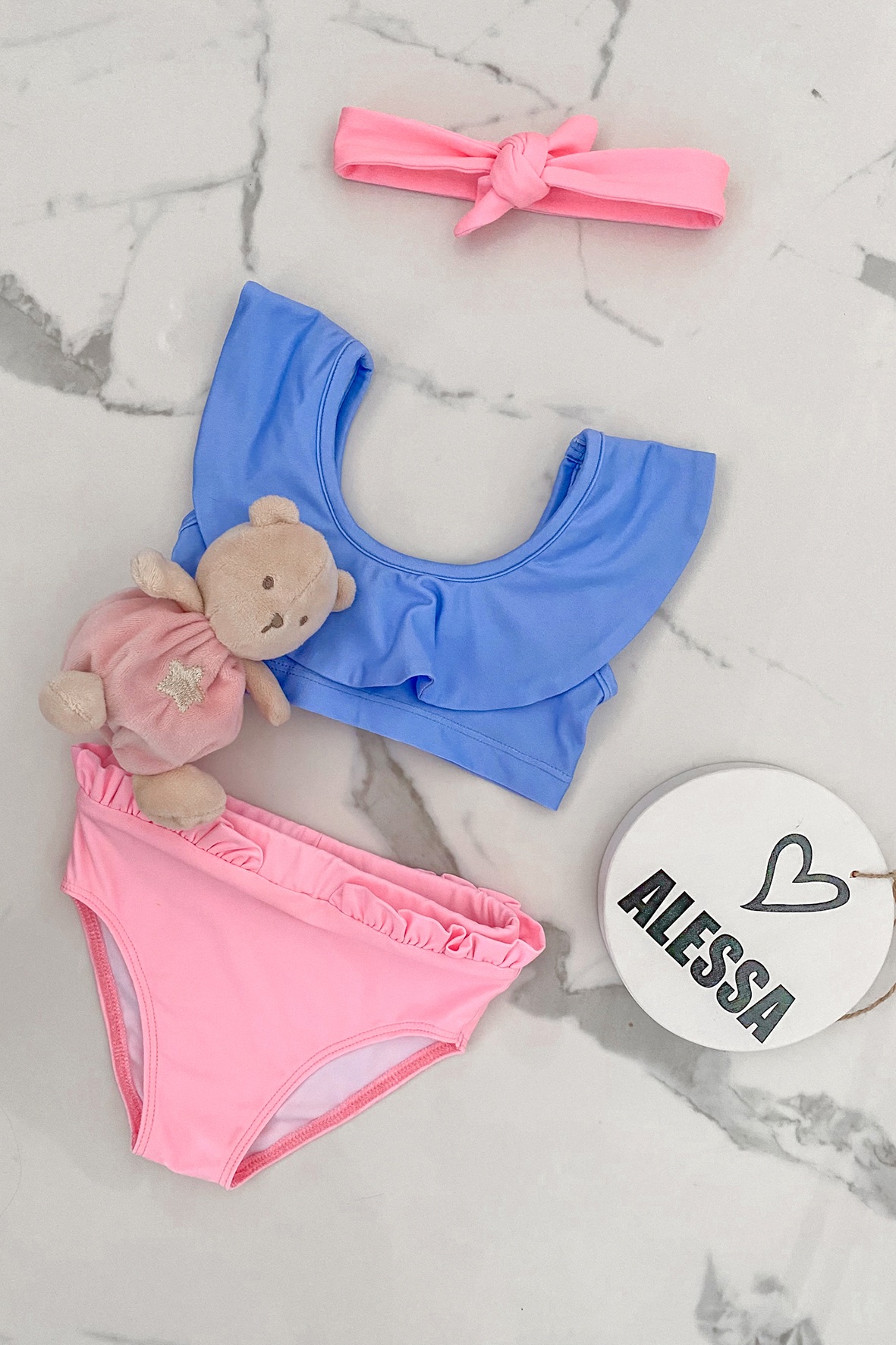 Eternal Sunshine mini Costum de baie Cropped Top Ruffles - Purple - Imagine 8