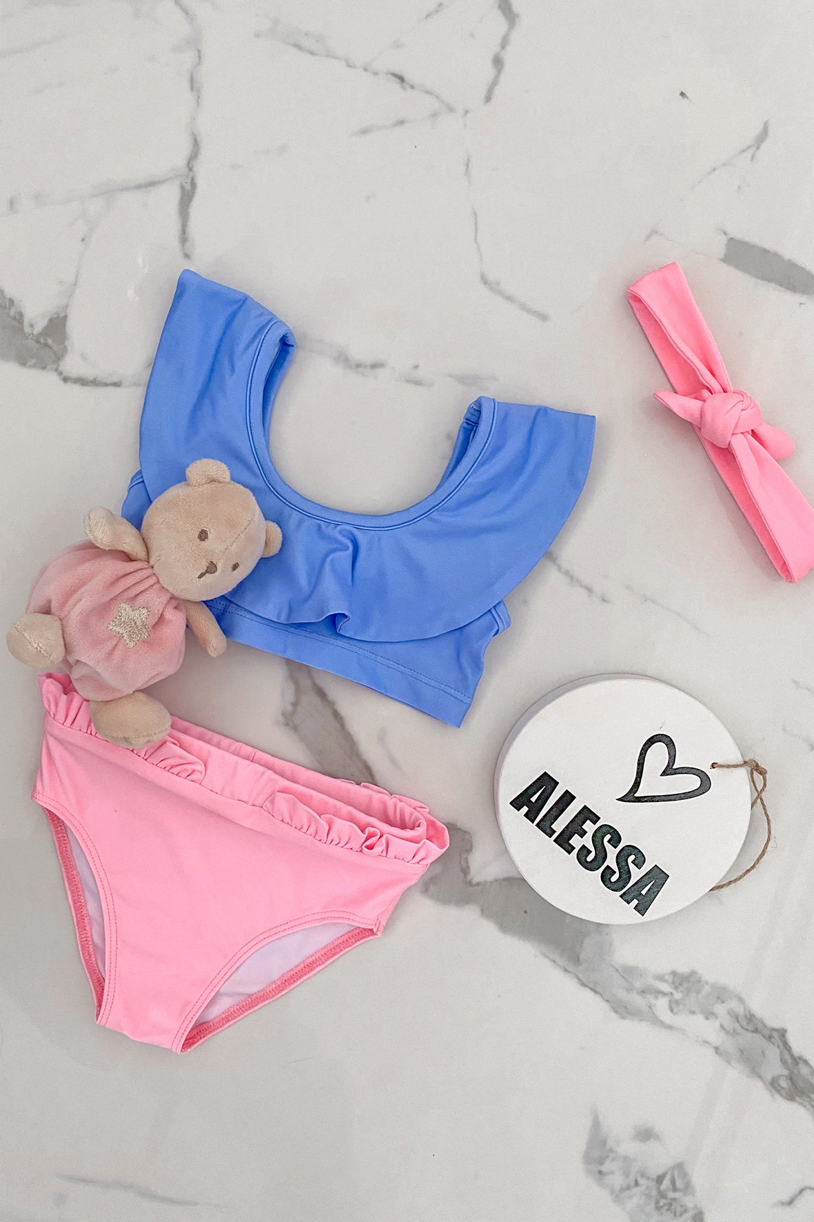 Eternal Sunshine mini Costum de baie Bikini cu volane Ruffles - Light Pink - Imagine 7