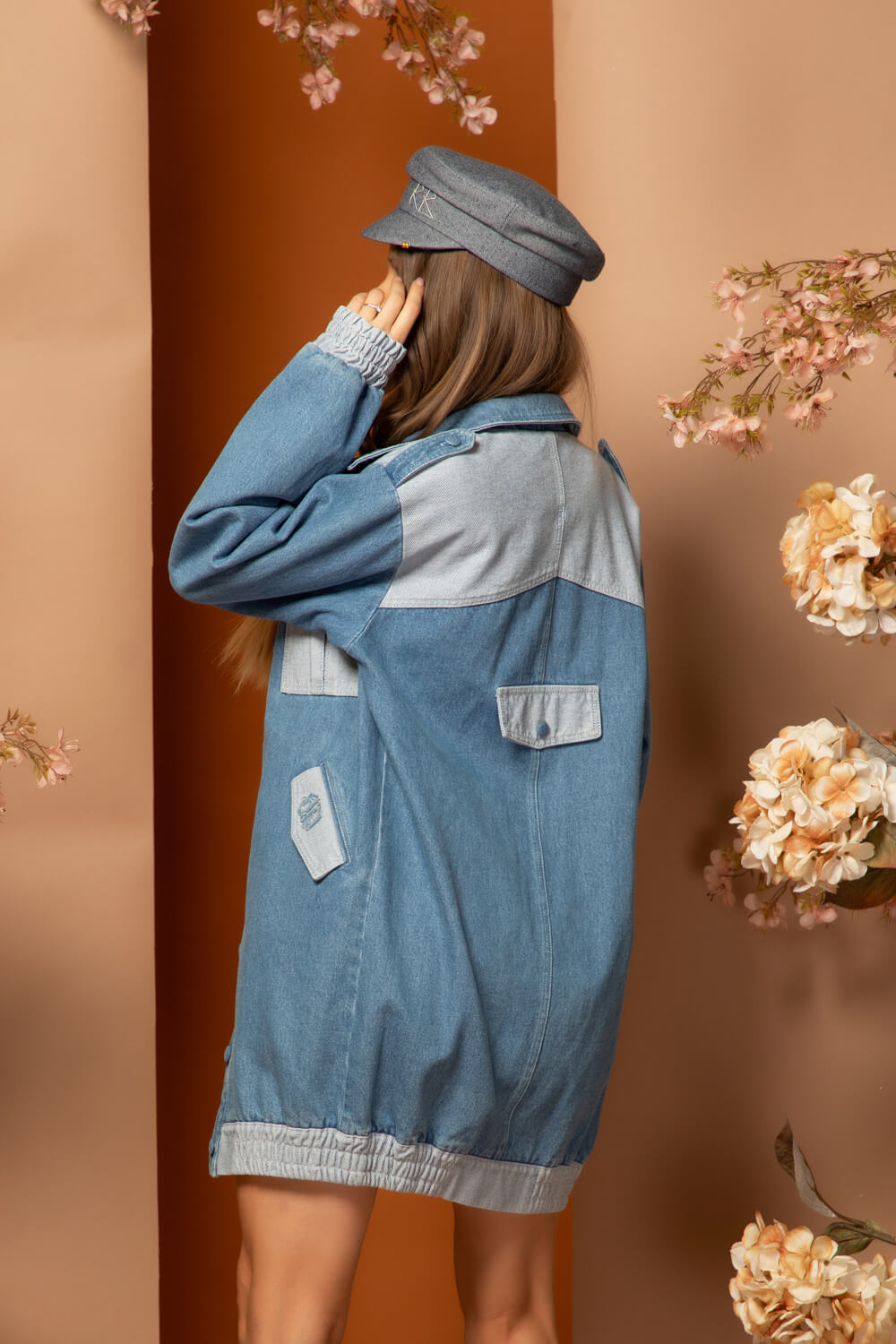 Serene Drift Jachetă Bomber din Denim - Imagine 23