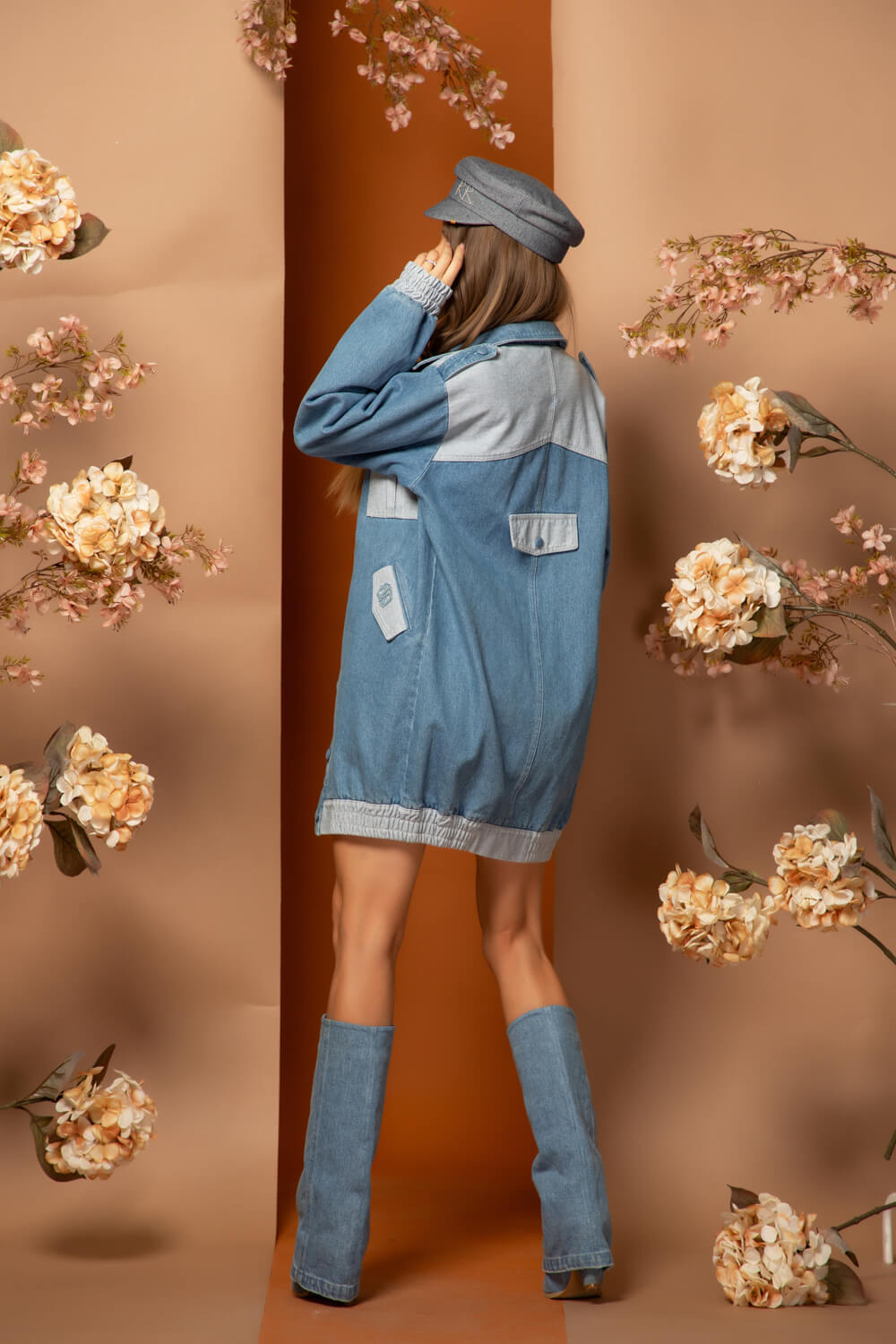 Serene Drift Jachetă Bomber din Denim - Imagine 35