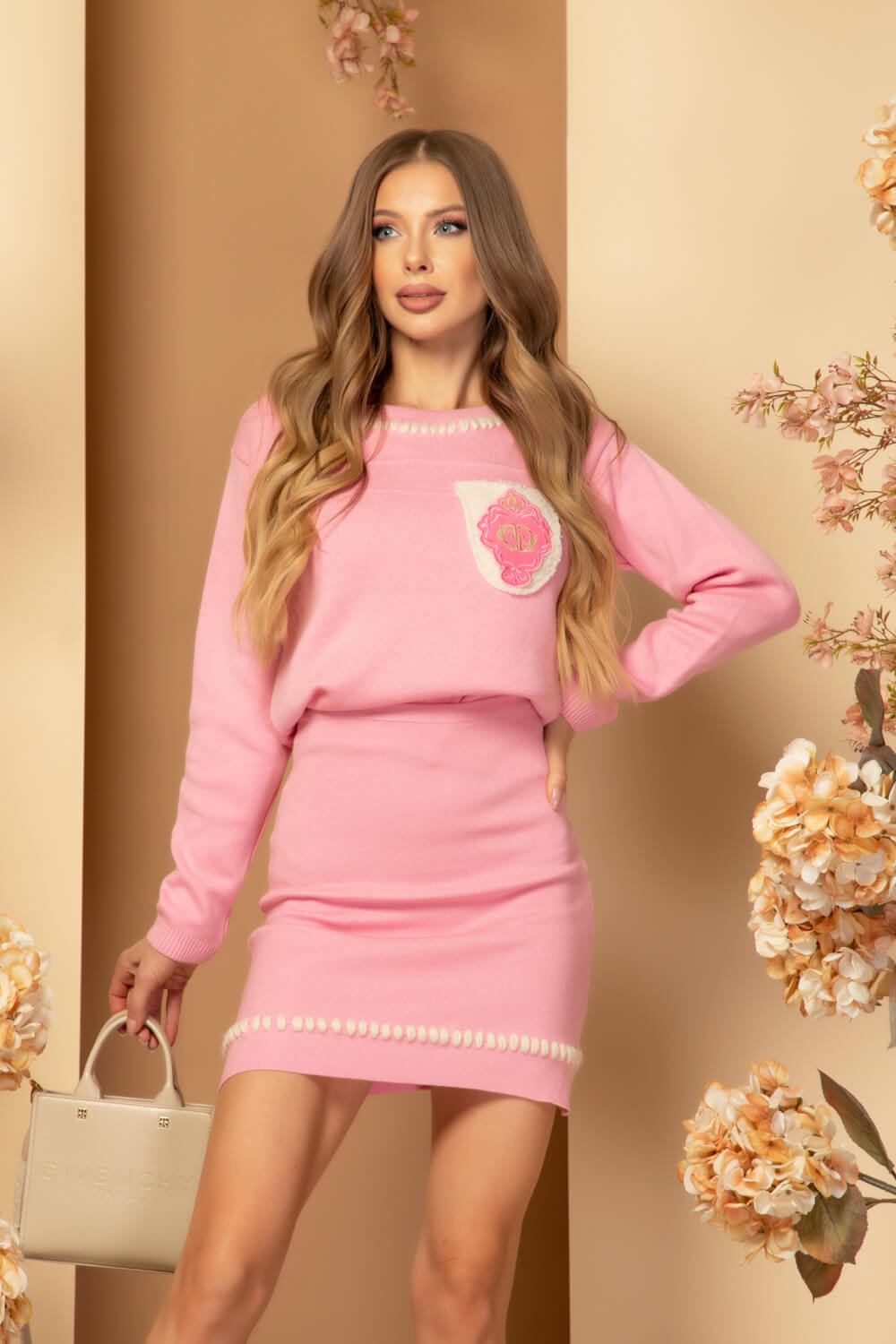 Cityscape Cozy Handmade Fustă Tricotată - Pink - Imagine 19