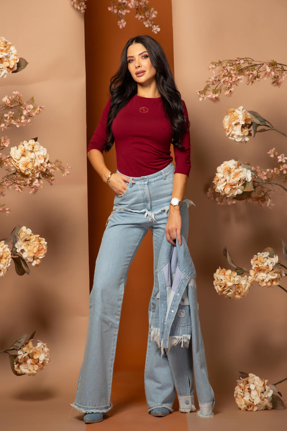Flawless Flow Bluza Cu Mâneci 3/4 - Burgundy - Imagine 9