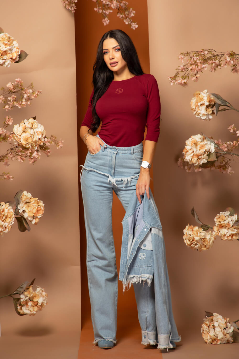 Flawless Flow Bluza Cu Mâneci 3/4 - Burgundy - Imagine 13