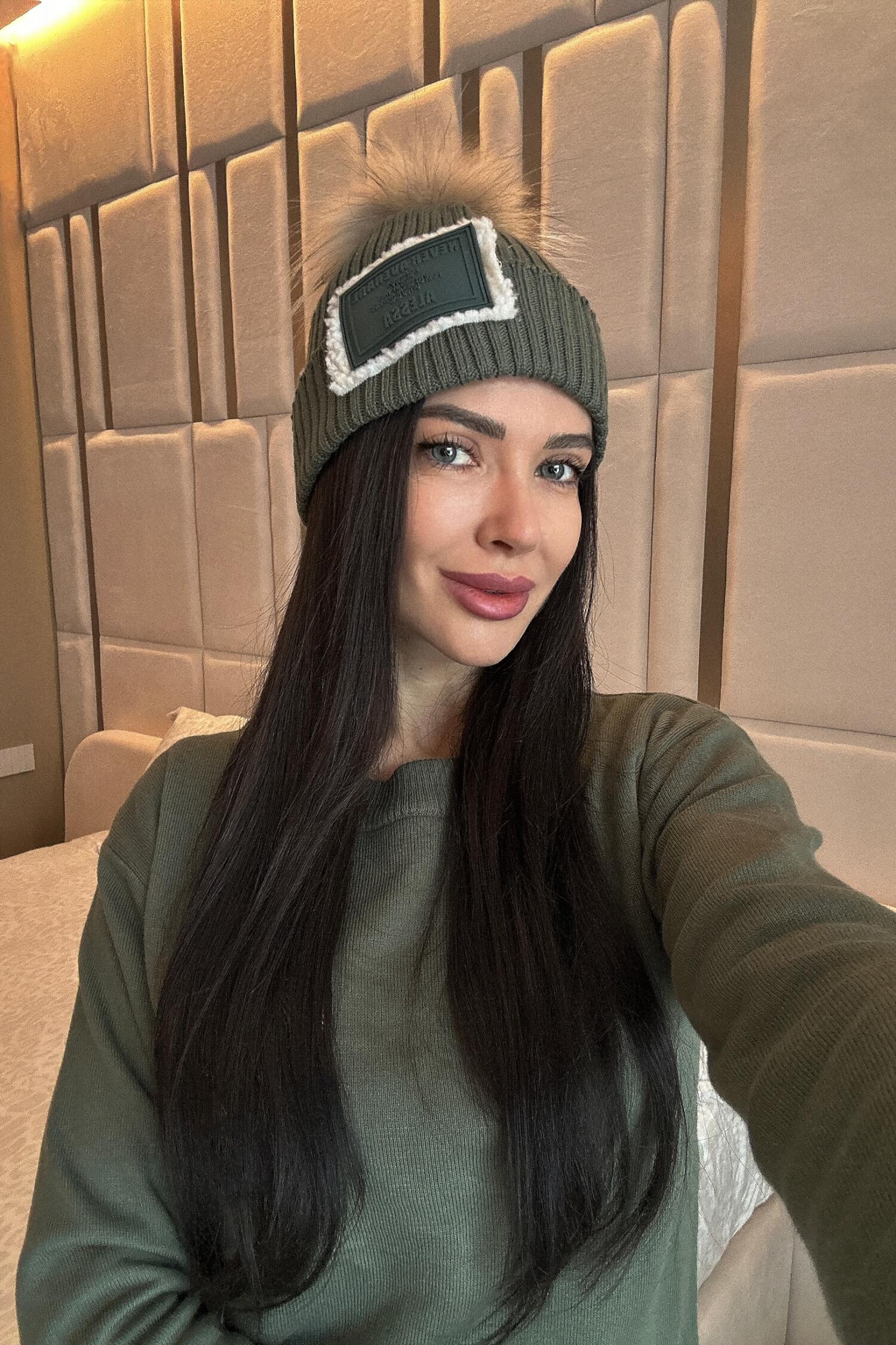 Warm Winter Caciula tricotata cu puf natural - Military - Imagine 16