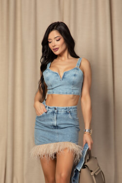 Denim Muse Crop-Top din Denim