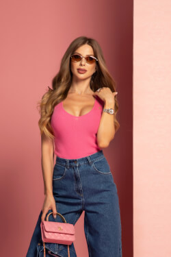 Melody Beauty Top Tricotat - Pink