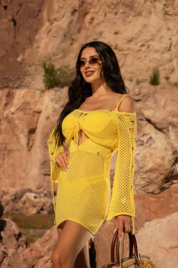 Ocean Muse Crop Top de plajă - Yellow