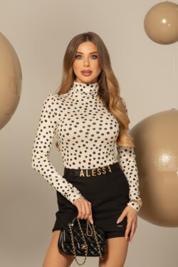 Playful Elegance Tricou Polo Din Tricot