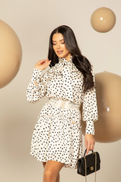 Playful Elegance Ruffles Rochie Cu Cureaua Detasabila