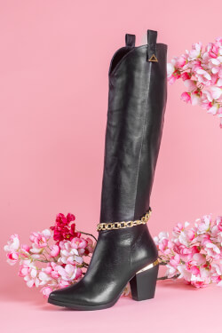 Cizme Charlotte cu lanț mobil albastru