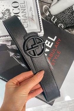 Centura neagră cu logo Alessa - cataramă neagră