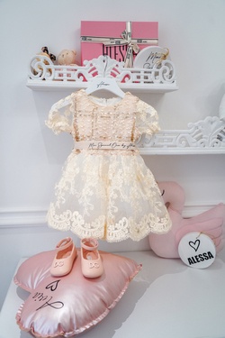 Devilish Beauty Alessa mini rochie din buclé și dantelă