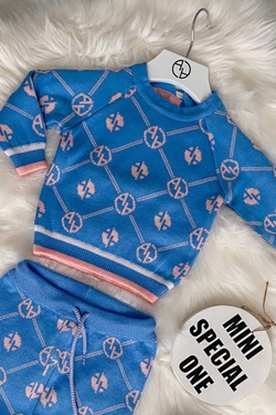 Alessa mini Religion Bluza din tricot - albastru