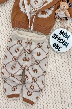 Alessa mini Religion pantaloni din tricot - crem